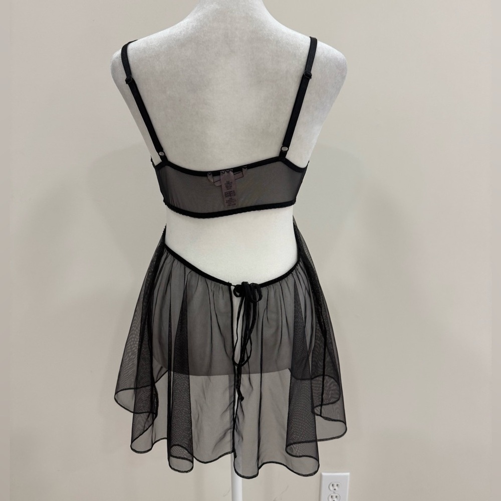 Victoria's Secret Nightgown Women's Short Sexy Sheer Negligee Black Size S/P - Picture 2 of 4